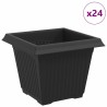 Pot de Fleurs Carré 24 pcs Noir 20 x 20 x 16 cm Plastique 511850511850