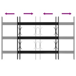 Grille de Fenêtre 75,5 x 45 cm Acier enduit de poudre Noir 511851511851
