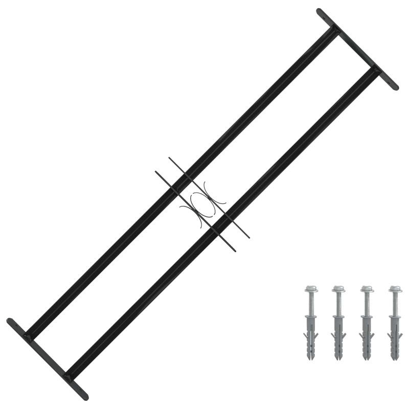 Grille de Fenêtre 115 x 30 cm Acier enduit de poudre Noir 511852511852