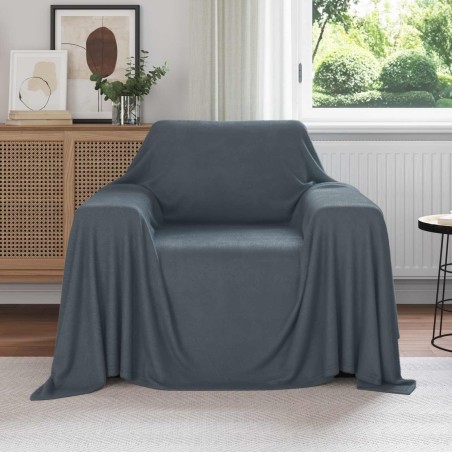 Couvertures à jeter 6 pcs Gris foncé 210 x 140 cm Toison 511863511863