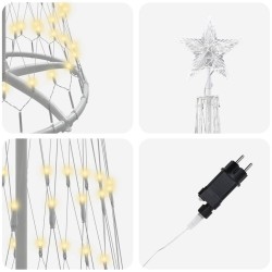 Arbre de Noël LED avec 290 LED Blanc chaud 250 cm Métal 512069512069
