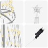Arbre de Noël LED avec 290 LED Blanc chaud 250 cm Métal 512069512069