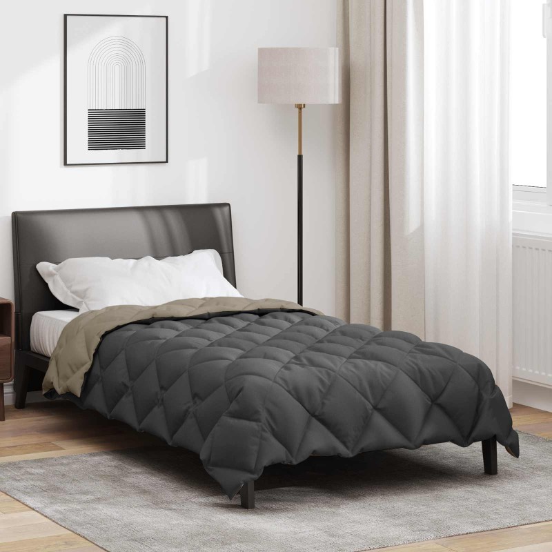 Duvet d'hiver Gris clair et anthracite 155 x 220 cm Microfibre 512074512074