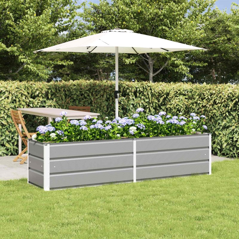 Jardinière Gris clair 195 x 50 x 45 cm Acier galvanisé 512095512095