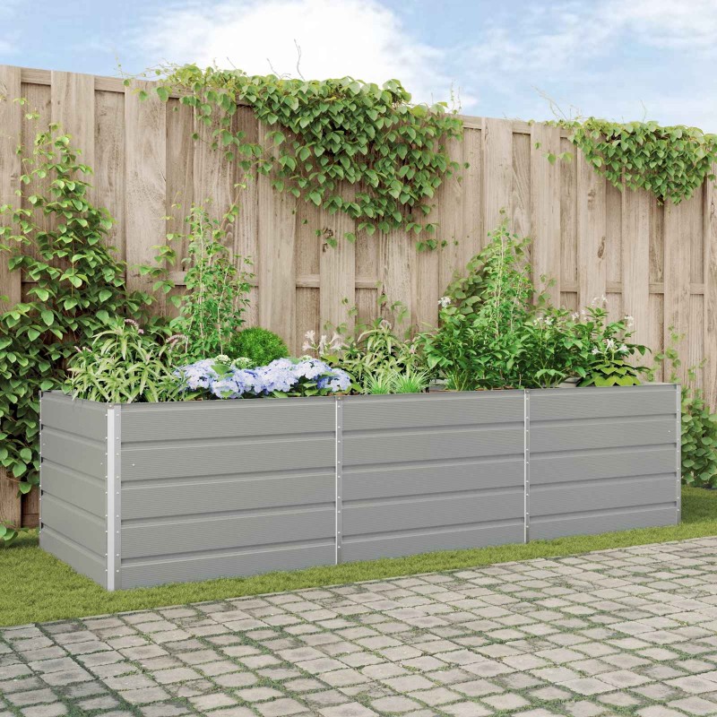 Jardinière Gris clair 290 x 100 x 75 cm Acier galvanisé 512098512098