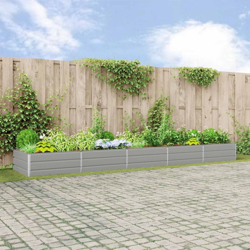 Jardinière Gris clair 480 x 100 x 45 cm Acier galvanisé 512101512101
