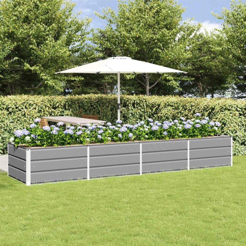 Jardinière Gris clair 320 x 80 x 45 cm Acier 512116512116
