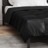 Duvet d'été simple Noir 135 x 220 cm Satin et Microfibre 512136512136