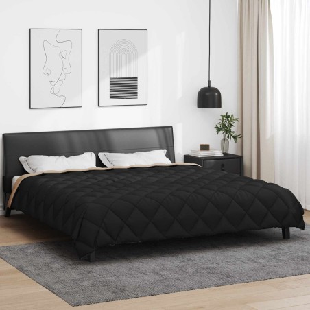 Duvet d'hiver Noir et Taupe 200 x 220 cm Microfibre 512138512138