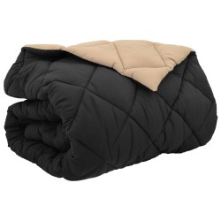 Duvet d'hiver Noir et Taupe 200 x 220 cm Microfibre 512138512138