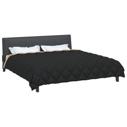 Duvet d'hiver Noir et Taupe 220 x 260 cm Microfibre 512158512158
