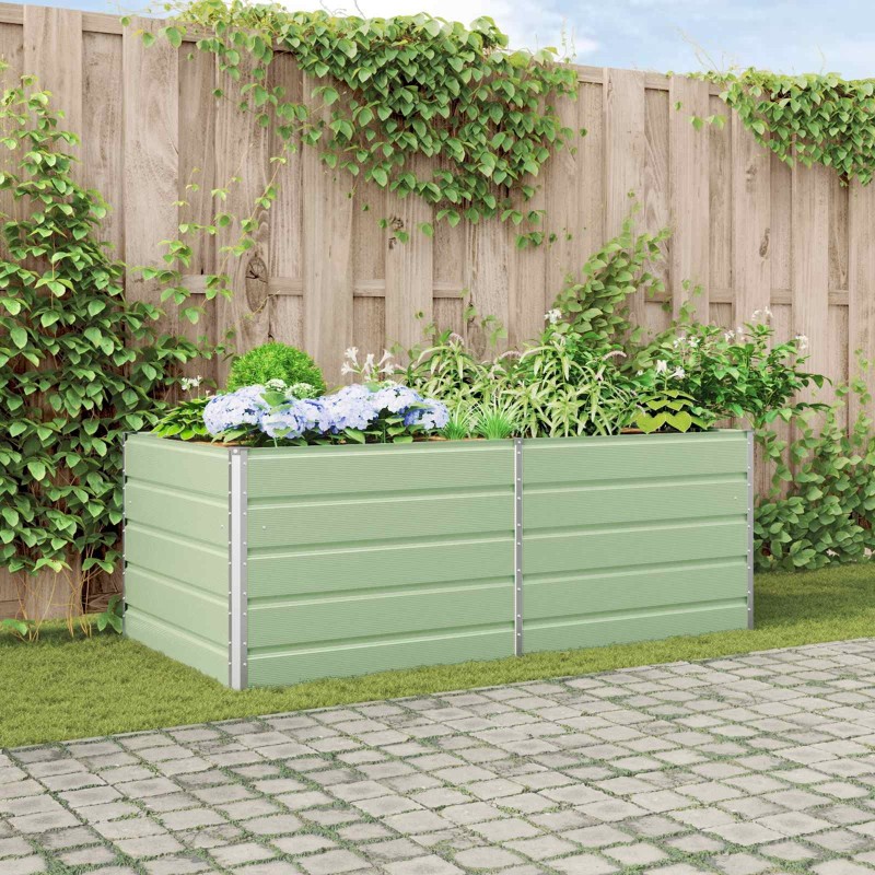Jardinière Vert pastel 195 x 100 x 75 cm Acier galvanisé 512198512198
