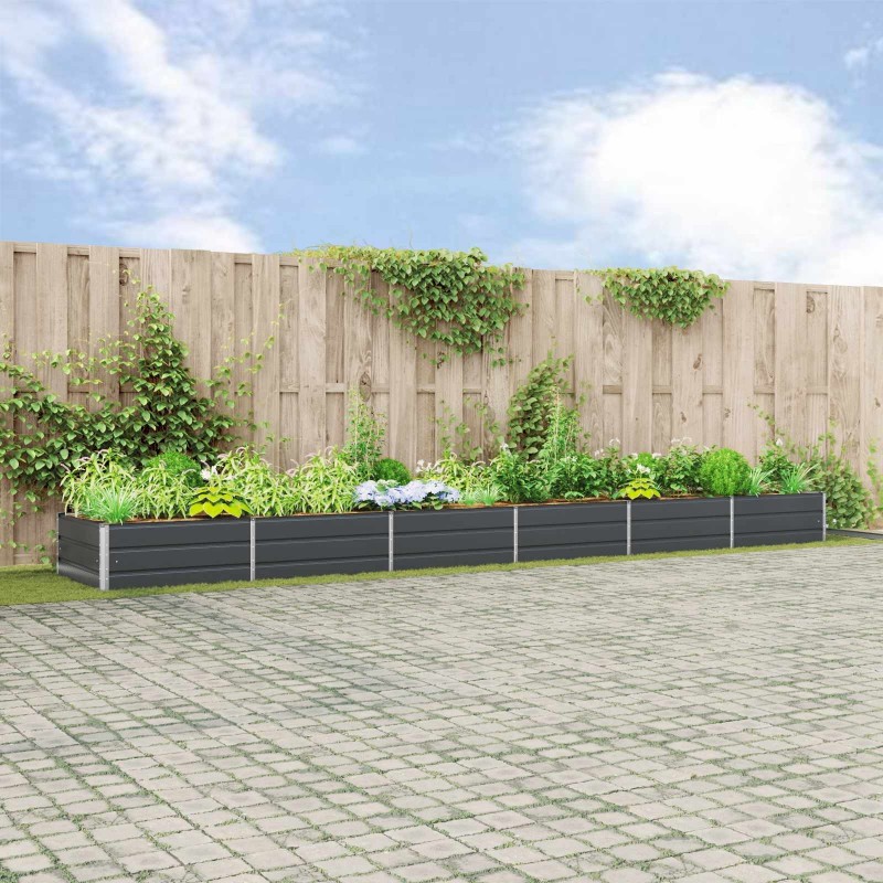 Jardinière Anthracite 580 x 100 x 45 cm Acier galvanisé 512209512209