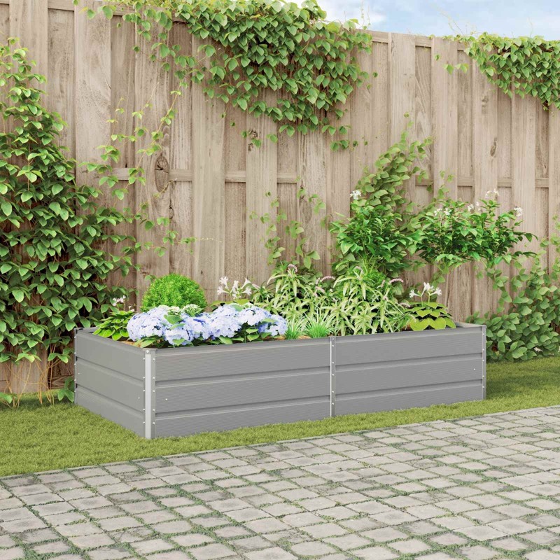 Jardinière Gris clair 195 x 100 x 45 cm Acier galvanisé 512246512246