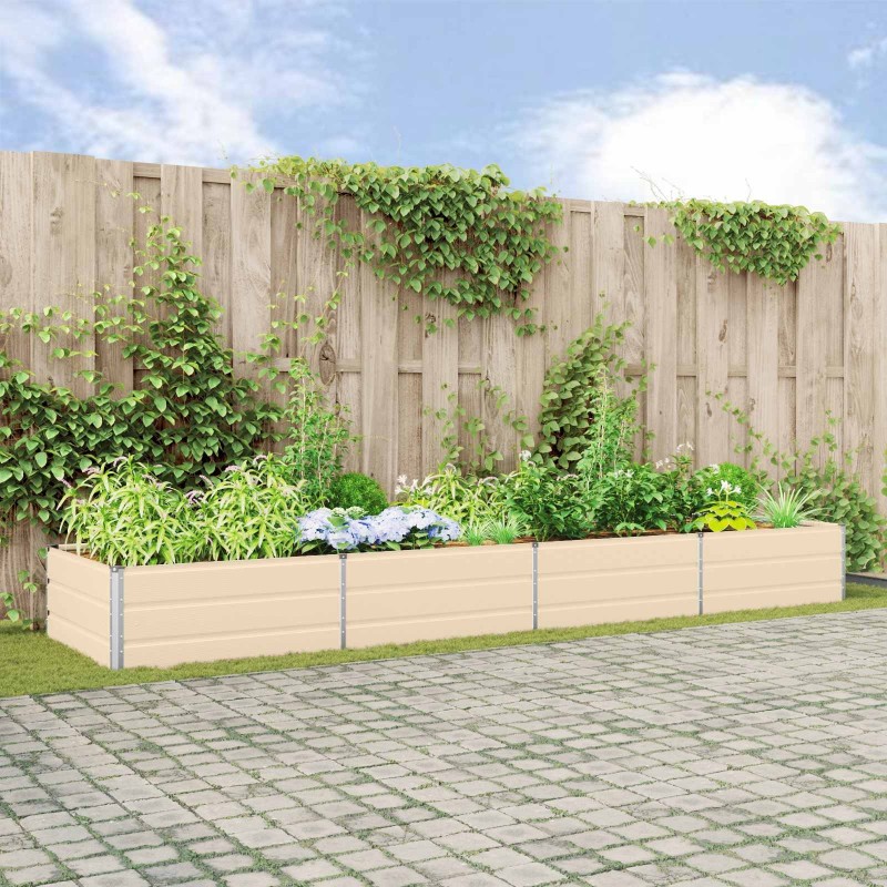 Jardinière Ivoire 385 x 100 x 45 cm Acier galvanisé 512279512279