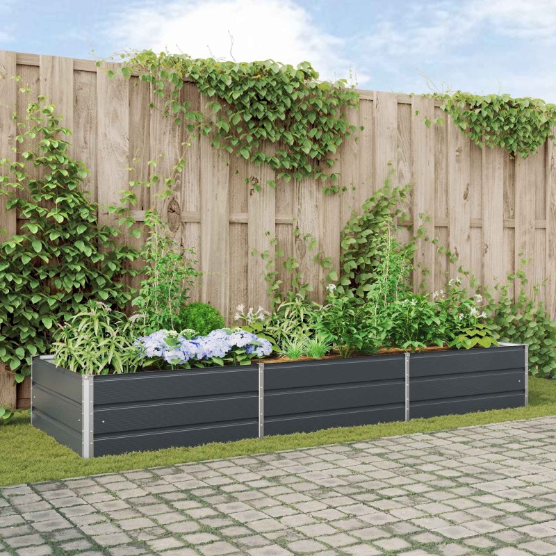 Jardinière Anthracite 290 x 100 x 45 cm Acier galvanisé 512282512282