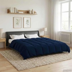 Duvet d'été simple Matelassé Bleu foncé 200 x 200 cm Microfibre 512288512288