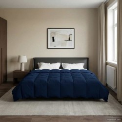 Duvet d'été simple Matelassé Bleu foncé 200 x 220 cm Microfibre 512289512289