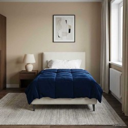 Duvet d'été simple Matelassé Bleu foncé 135 x 220 cm Microfibre 512292512292