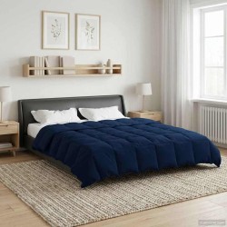 Duvet d'été simple Matelassé Bleu foncé 200 x 240 cm Microfibre 512306512306