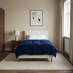 Duvet d'été simple Matelassé Bleu foncé 140 x 200 cm Microfibre 512307512307