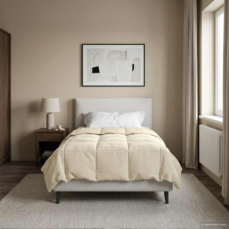 Duvet d'été simple Matelassé Crème 140 x 220 cm Microfibre 512309512309