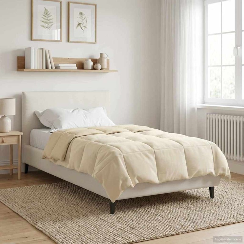 Duvet d'été simple Matelassé Crème 155 x 220 cm Microfibre 512311512311