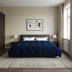 Duvet d'été simple Matelassé Bleu foncé 240 x 260 cm Microfibre 512312512312