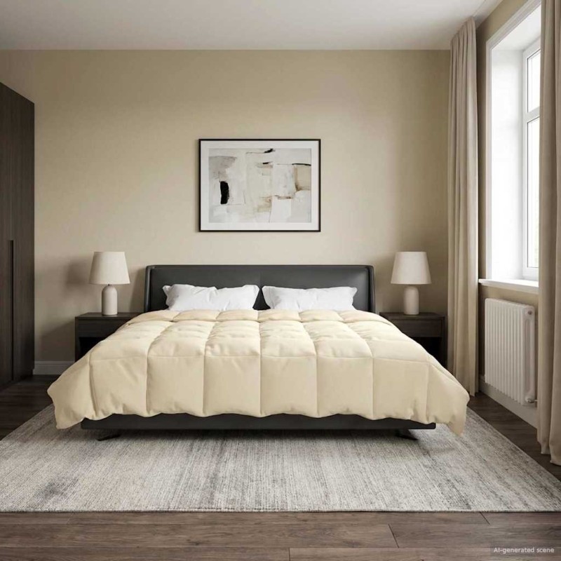 Duvet d'été simple Matelassé Crème 240 x 260 cm Microfibre 512314512314
