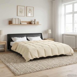Duvet d'été simple Matelassé Crème 240 x 260 cm Microfibre 512314512314