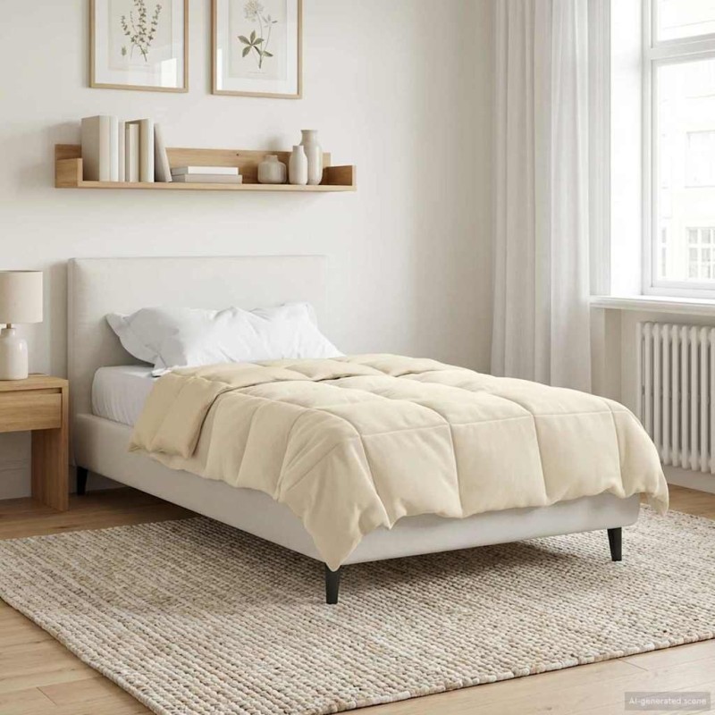 Duvet d'été simple Matelassé Crème 140 x 200 cm Microfibre 512315512315