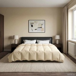 Duvet d'été simple Matelassé Crème 200 x 200 cm Microfibre 512317512317