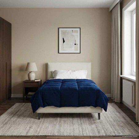 Duvet d'été simple Matelassé Bleu foncé 135 x 200 cm Microfibre 512321512321
