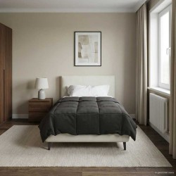 Duvet complet toute l'année Anthracite 140 x 200 cm Microfibre 512322512322