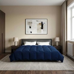 Duvet d'été simple Matelassé Bleu foncé 220 x 240 cm Microfibre 512329512329