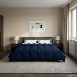 Duvet d'été simple Matelassé Bleu foncé 220 x 260 cm Microfibre 512330512330