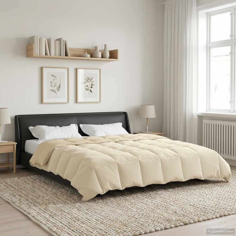 Duvet d'été simple Matelassé Crème 200 x 220 cm Microfibre 512331512331