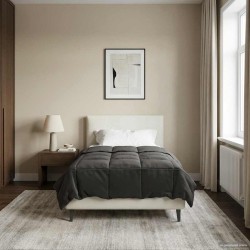 Duvet complet toute l'année Anthracite 155 x 200 cm Microfibre 512332512332