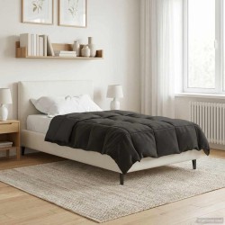 Duvet d'été simple Matelassé Anthracite 155 x 200 cm Microfibre 512337512337