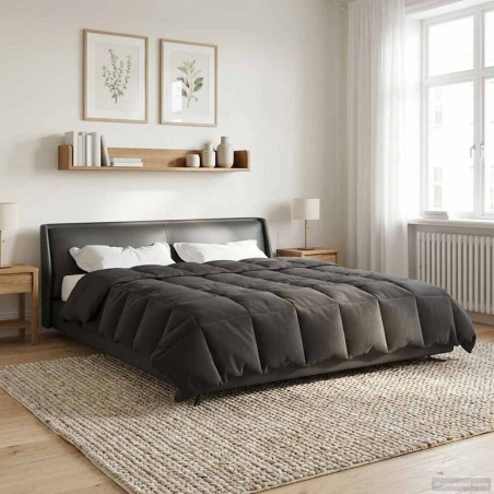 Duvet d'été simple Matelassé Anthracite 200 x 200 cm Microfibre 512343512343