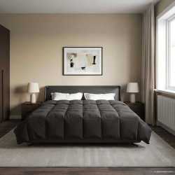 Duvet d'été simple Matelassé Anthracite 200 x 200 cm Microfibre 512343512343
