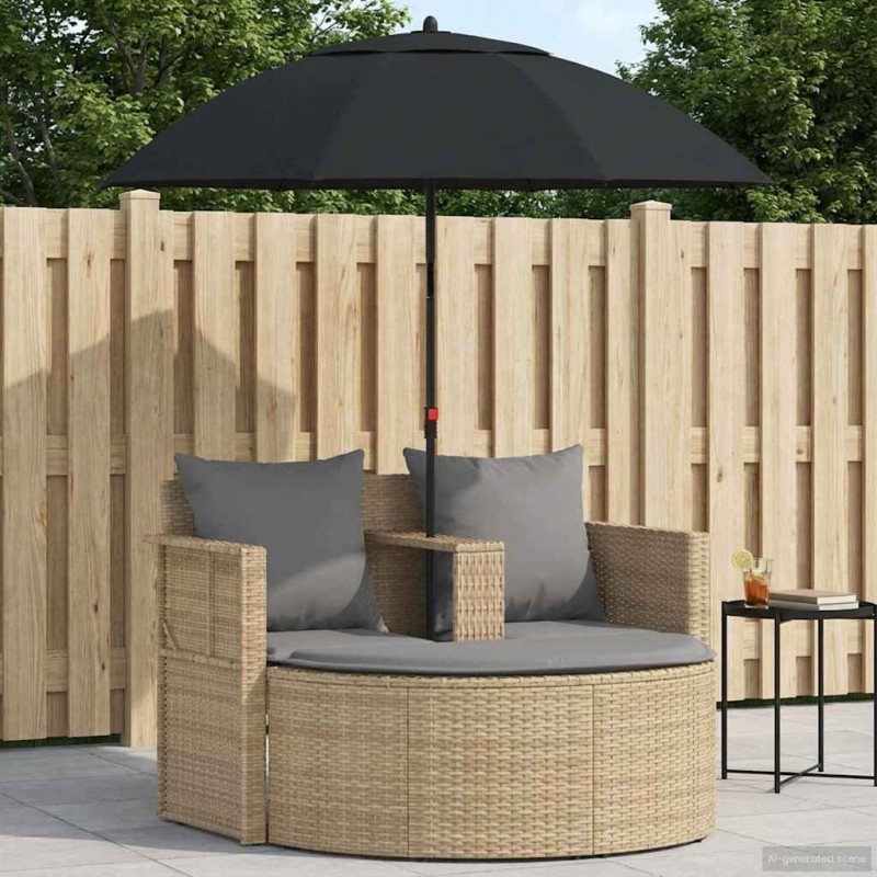 Canapé de jardin 8 pcs Beige et Gris clair polyrotin 512360512360