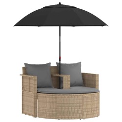 Canapé de jardin 8 pcs Beige et Gris clair polyrotin 512360512360