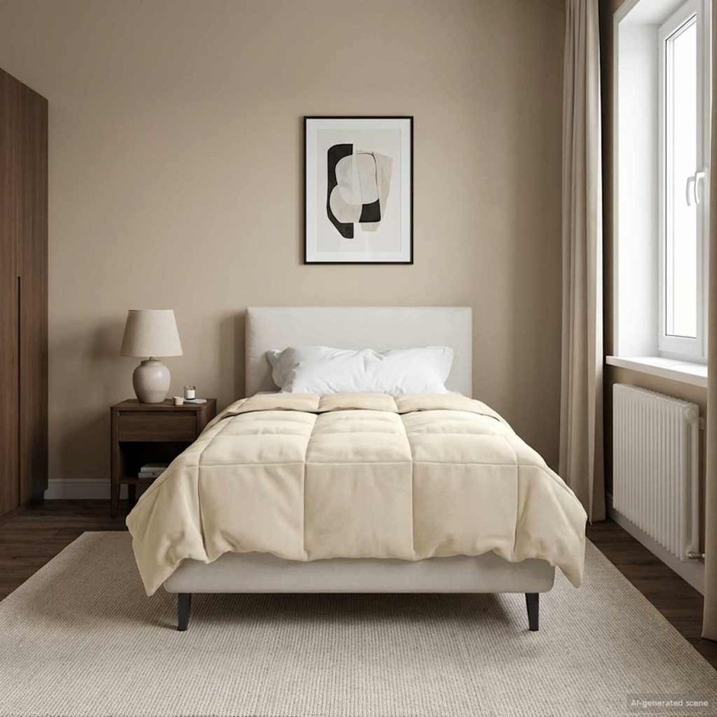 Duvet d'été simple Matelassé Crème 135 x 220 cm Microfibre 512386512386