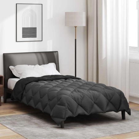 Duvet d'hiver Noir et anthracite 140 x 220 cm Microfibre 512390512390