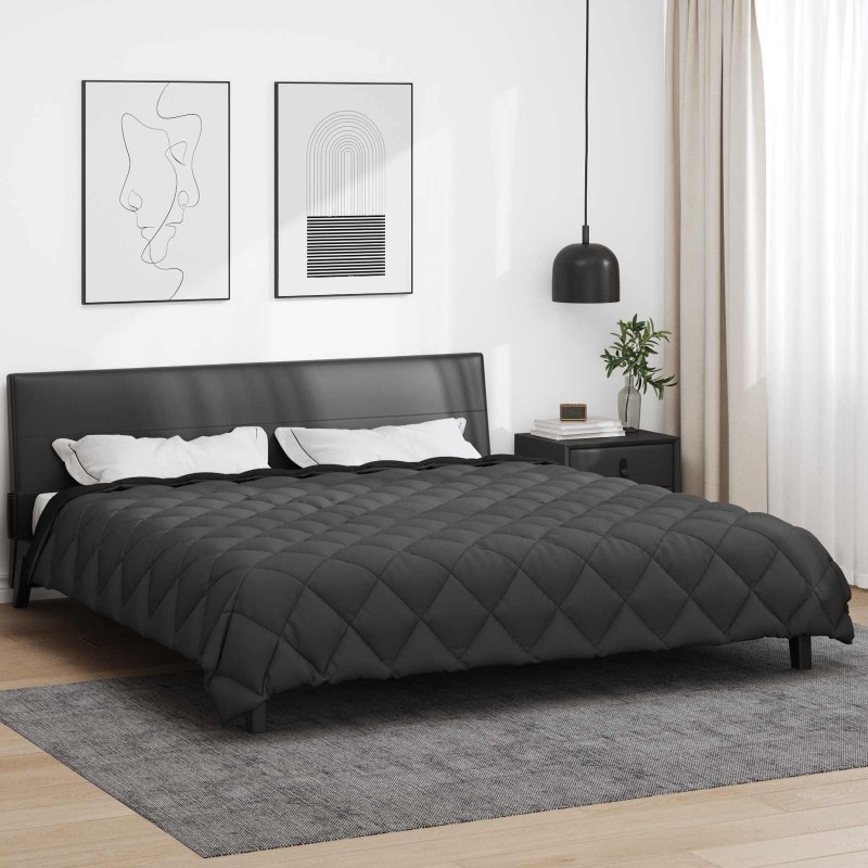 Duvet d'hiver Noir et anthracite 200 x 220 cm Microfibre 512392512392