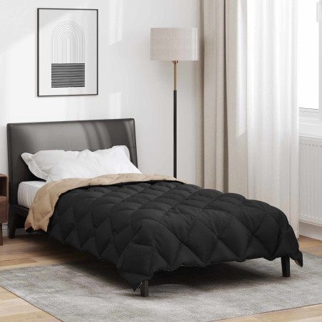 Duvet d'hiver Noir et Taupe 155 x 220 cm Microfibre 512407512407