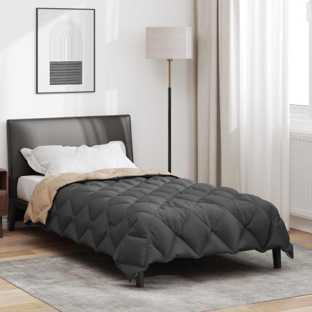 Duvet d'hiver Anthracite et Taupe 140 x 220 cm Microfibre 512431512431