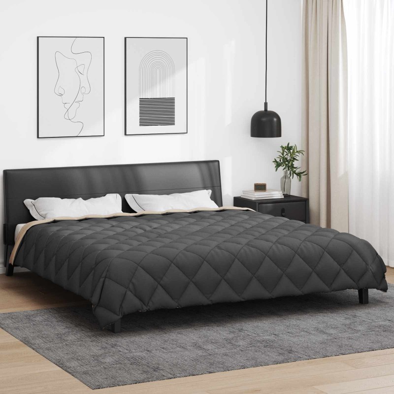 Duvet d'hiver Anthracite et Taupe 240 x 260 cm Microfibre 512436512436