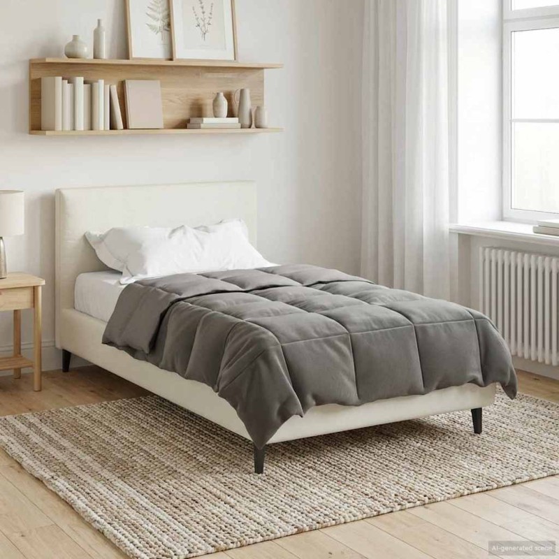 Duvet d'été simple Matelassé Gris clair 140 x 200 cm Microfibre 512441512441